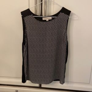 Loft black sleeveless top, size small